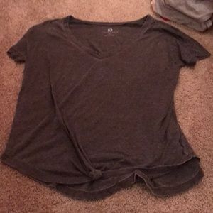 Aeropostale V-neck Grey Tied Tee